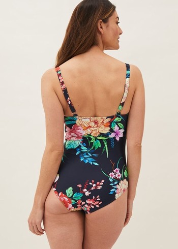 Phase Eight Gabrielle Floral Swimwear Navy Australia | ZF2693714